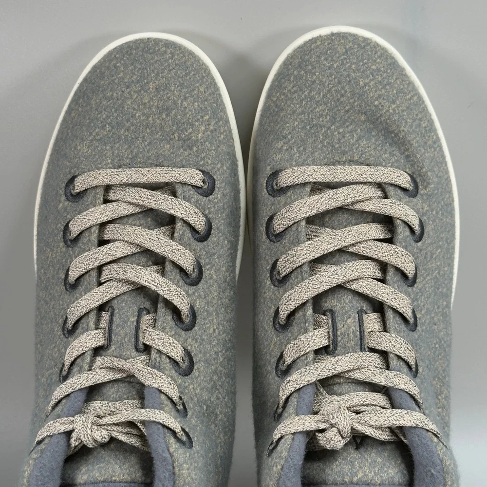 Allbirds Wool Piper Mids Womens 10 Sneakers‎ Gray Blue White Lace Up Shoe